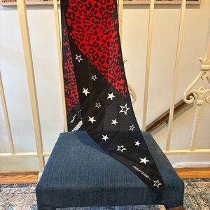 Zadig & Voltaire Silky Leopard silk scarf in Noir